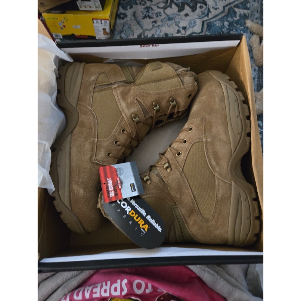 Tru Spec NWT Mens Brown Tac Assault Boots 9" side zip size 12R